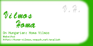 vilmos homa business card